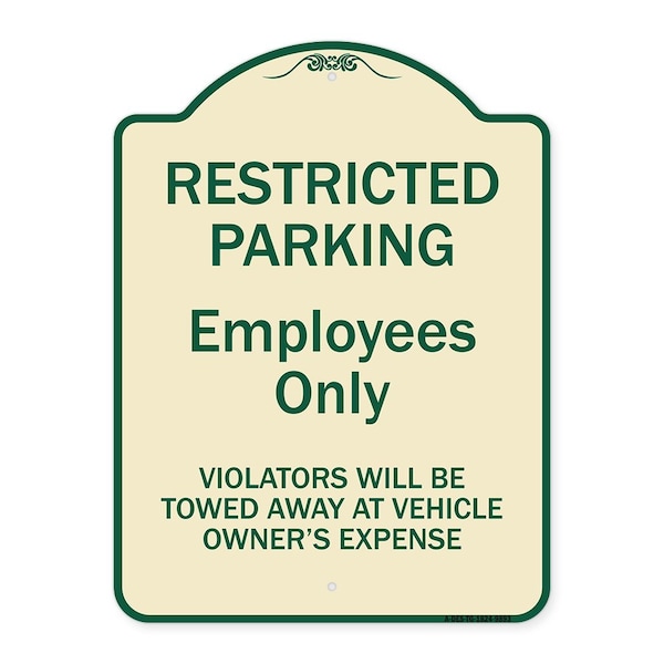 Designer Series-Restricted Parking Employees Violators Will Be Towed V, 24" x 18", TG-1824-9893